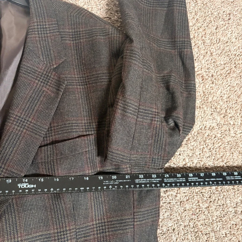 Jos A Bank Mens 48L Wool Blazer Glen Plaid 2 Button Sport Coat Jacket Old Money